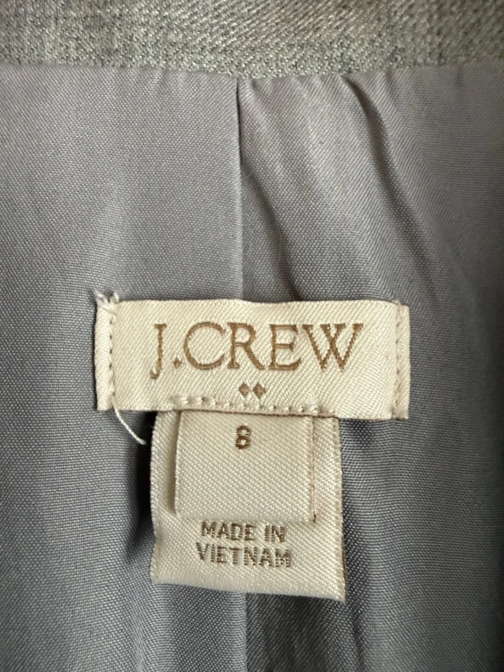 J. Crew Gray Two-Button‎ Women's Tailored Blazer Sz 8